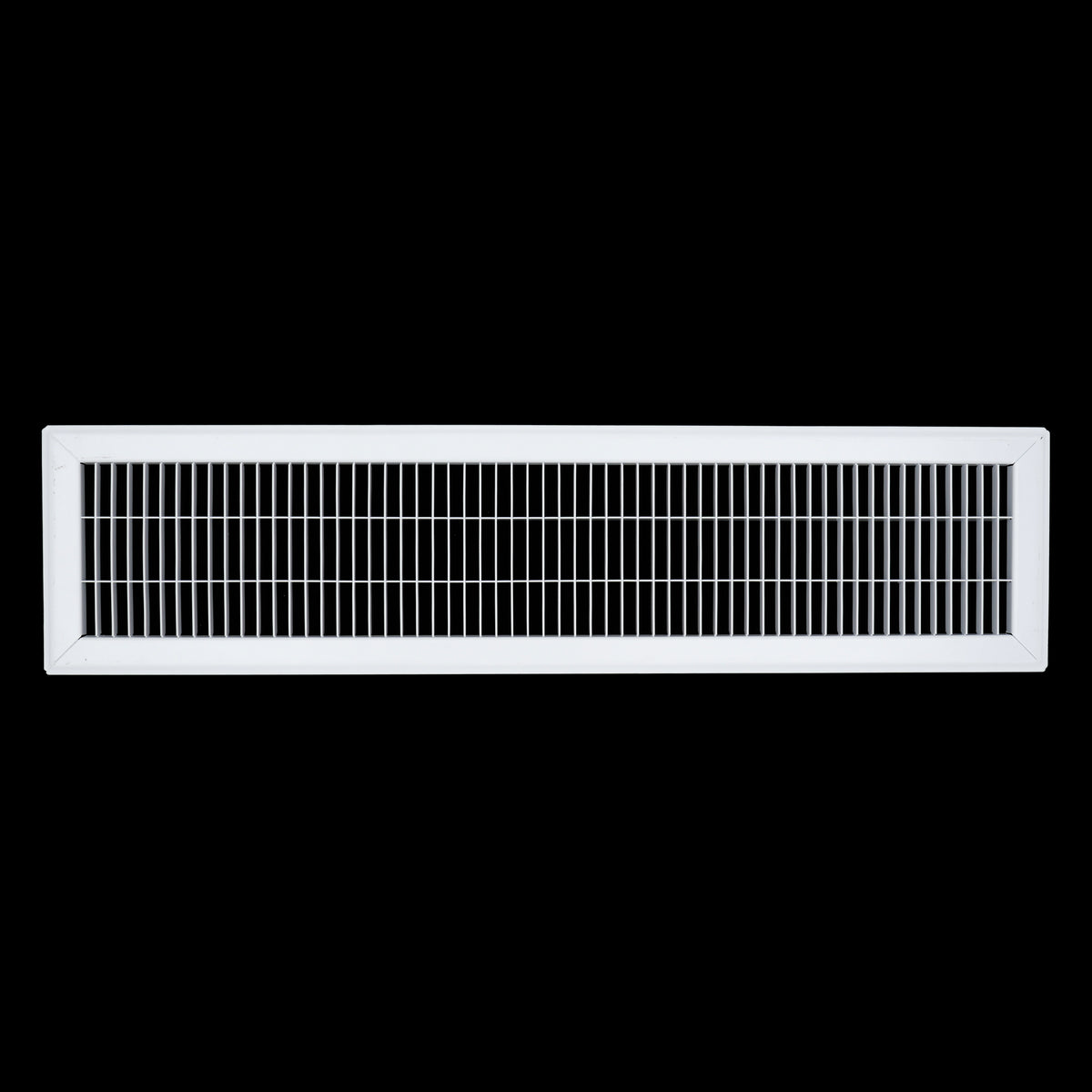 6"x30" White Steel Return Air Floor Grille, Walkable Heavy-Duty Fixed-Blade Vent Cover