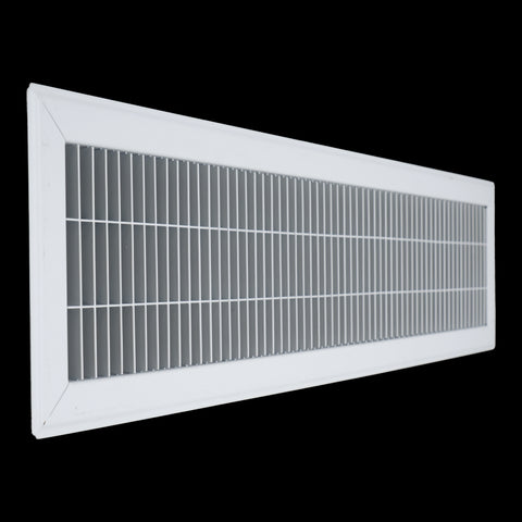 6"x30" White Steel Return Air Floor Grille, Walkable Heavy-Duty Fixed-Blade Vent Cover