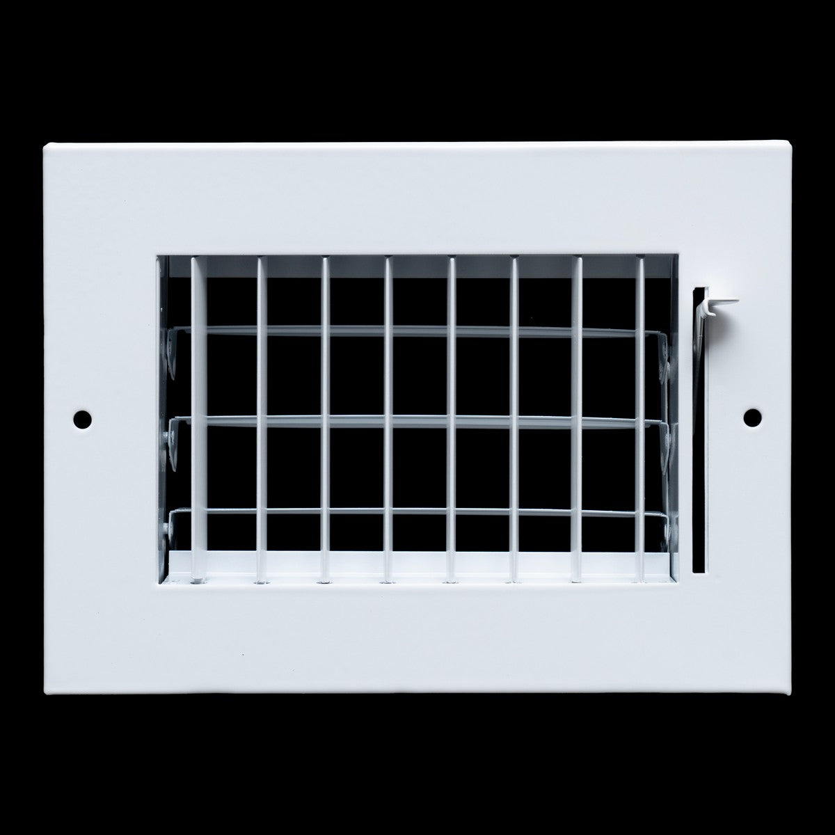 6"x4" White Steel Adjustable Supply Register, Air Vent Cover with Damper for Sidewall Or Ceiling