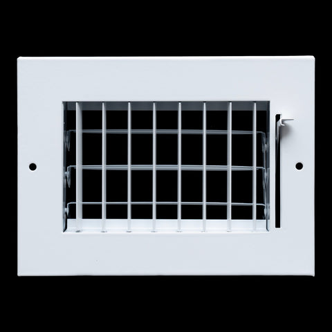 6"x4" White Steel Adjustable Supply Register, Air Vent Cover with Damper for Sidewall Or Ceiling