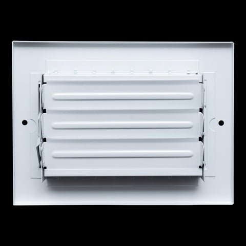 6"x4" White Steel Adjustable Supply Register, Air Vent Cover with Damper for Sidewall Or Ceiling