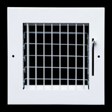 6"x6" White Steel Adjustable Supply Register, Air Vent Cover with Damper for Sidewall Or Ceiling