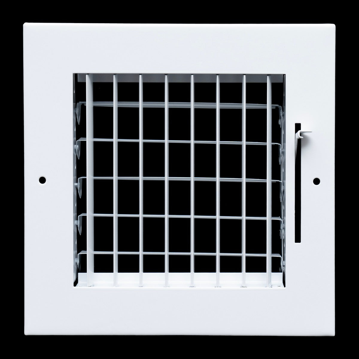 6"x6" White Steel Adjustable Supply Register, Air Vent Cover with Damper for Sidewall Or Ceiling