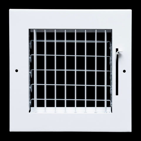 6"x6" White Steel Adjustable Supply Register, Air Vent Cover with Damper for Sidewall Or Ceiling
