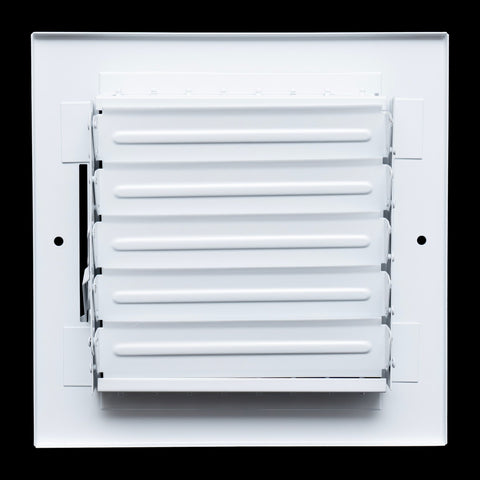 6"x6" White Steel Adjustable Supply Register, Air Vent Cover with Damper for Sidewall Or Ceiling