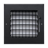6"x6" Black Steel Adjustable Supply Register, Air Vent Cover with Damper for Sidewall Or Ceiling