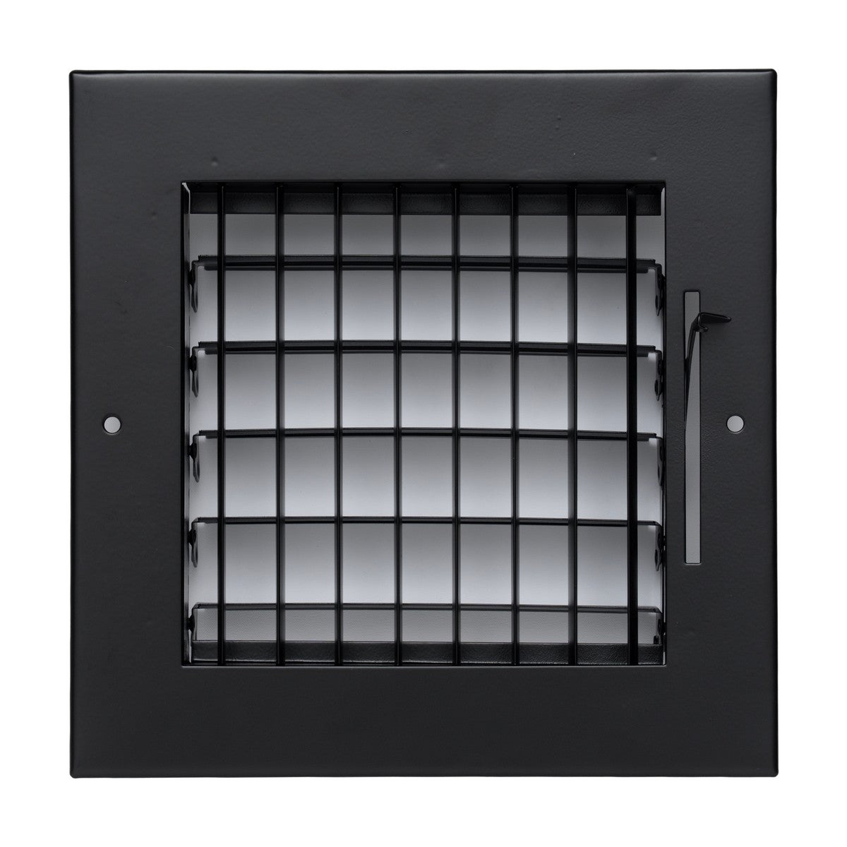 6"x6" Black Steel Adjustable Supply Register, Air Vent Cover with Damper for Sidewall Or Ceiling