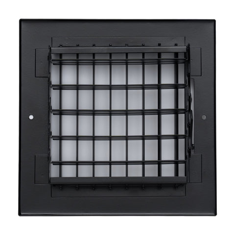 6"x6" Black Steel Adjustable Supply Register, Air Vent Cover with Damper for Sidewall Or Ceiling