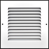 6"x6" White Steel Return Air Grille, High-Airflow HVAC Cold Air Intake for Wall & Ceiling