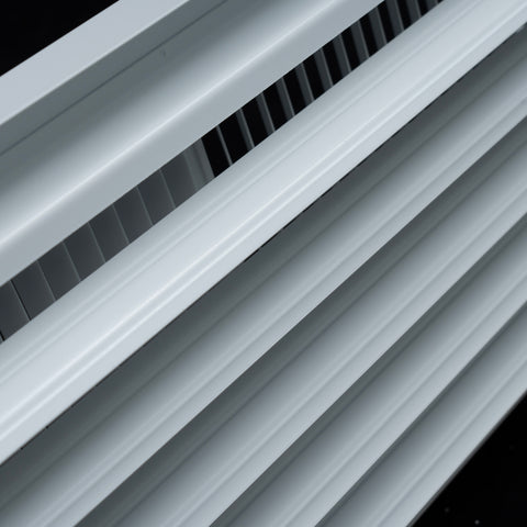 10"x6" White Steel Baseboard Air Supply Grille, Multi-Shutter Damper Vent Cover