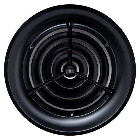 8" Black Steel Round Ceiling Diffuser, Supply Vent Cover for Round Neck Air Ducts
