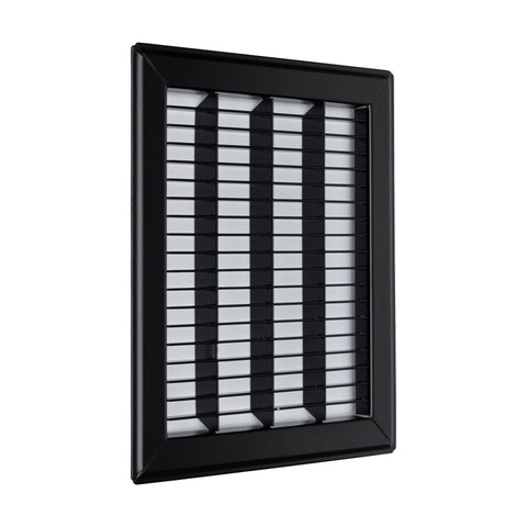 8"x10" Black Steel Return Air Floor Grille, Walkable Heavy-Duty Fixed-Blade Vent Cover