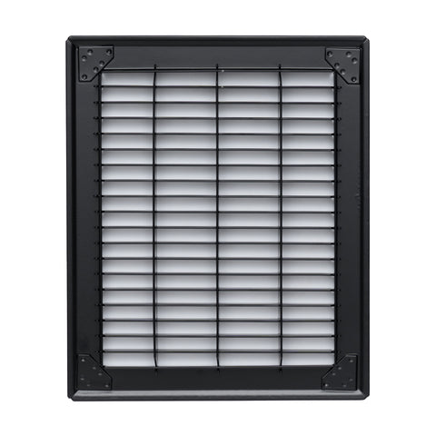 8"x10" Black Steel Return Air Floor Grille, Walkable Heavy-Duty Fixed-Blade Vent Cover