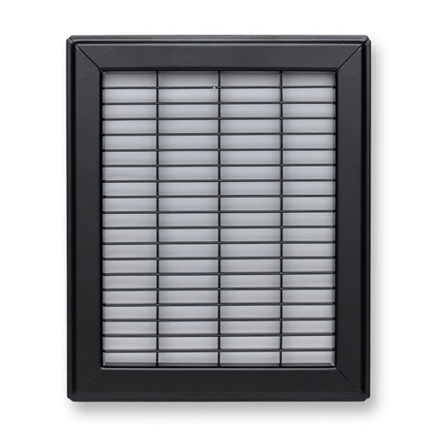8"x10" Black Steel Return Air Floor Grille, Walkable Heavy-Duty Fixed-Blade Vent Cover