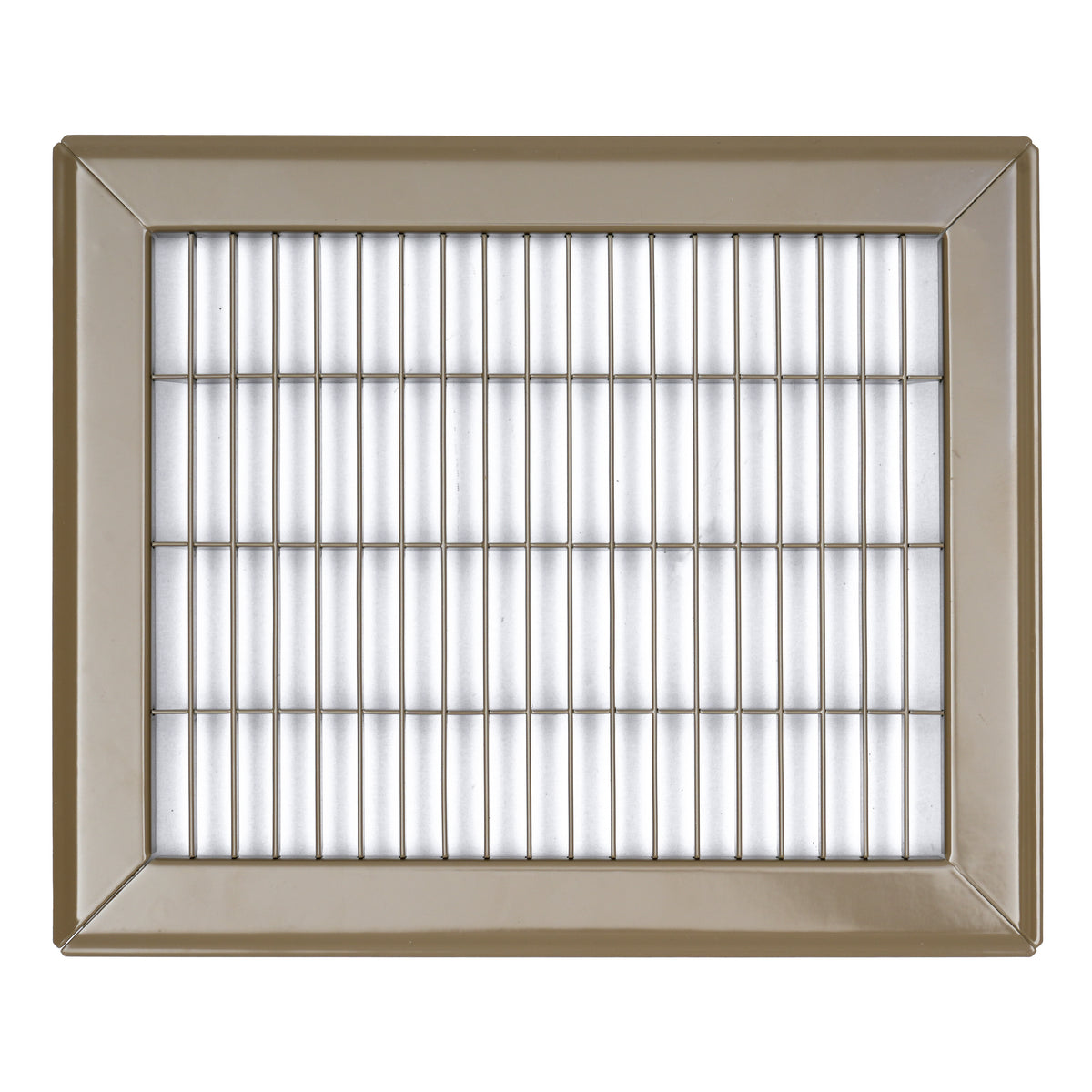 8"x10" Brown Steel Return Air Floor Grille, Walkable Heavy-Duty Fixed-Blade Vent Cover