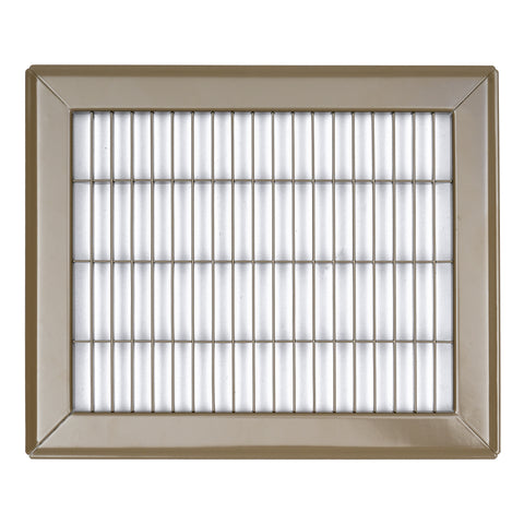 8"x10" Brown Steel Return Air Floor Grille, Walkable Heavy-Duty Fixed-Blade Vent Cover