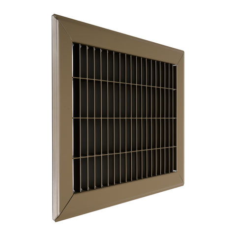 8"x10" Brown Steel Return Air Floor Grille, Walkable Heavy-Duty Fixed-Blade Vent Cover