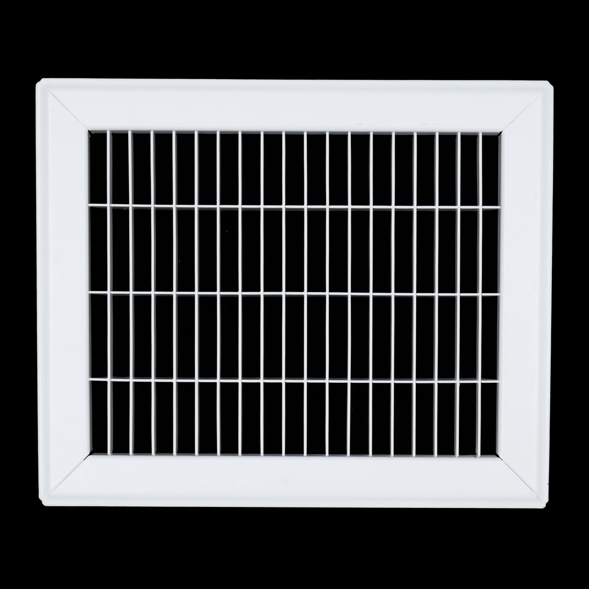 8"x10" White Steel Return Air Floor Grille, Walkable Heavy-Duty Fixed-Blade Vent Cover