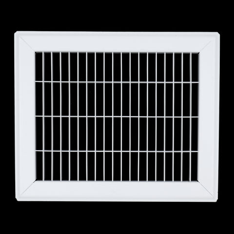 8"x10" White Steel Return Air Floor Grille, Walkable Heavy-Duty Fixed-Blade Vent Cover