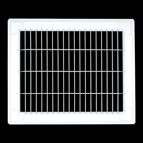8"x10" White Steel Return Air Floor Grille, Walkable Heavy-Duty Fixed-Blade Vent Cover