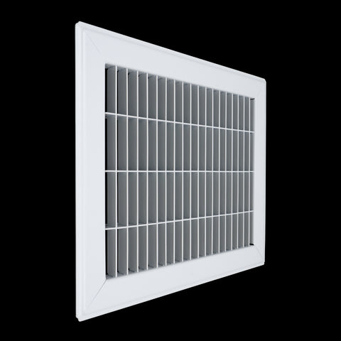 8"x10" White Steel Return Air Floor Grille, Walkable Heavy-Duty Fixed-Blade Vent Cover