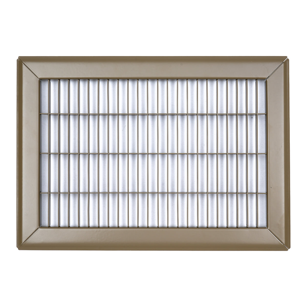 8"x12" Brown Steel Return Air Floor Grille, Walkable Heavy-Duty Fixed-Blade Vent Cover