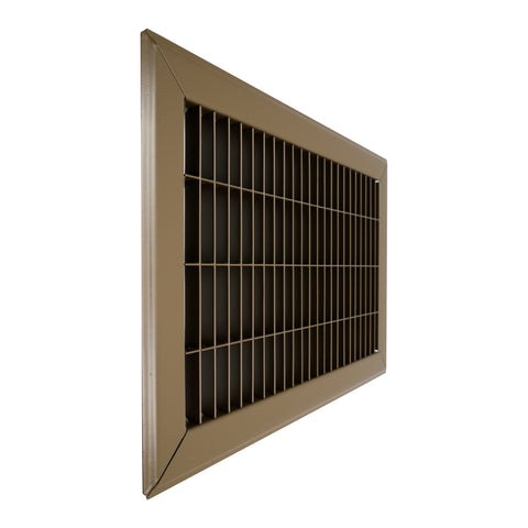 8"x12" Brown Steel Return Air Floor Grille, Walkable Heavy-Duty Fixed-Blade Vent Cover