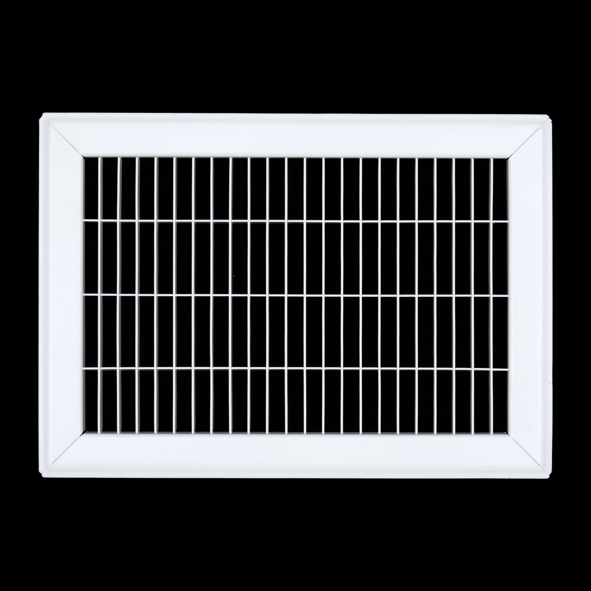 8"x12" White Steel Return Air Floor Grille, Walkable Heavy-Duty Fixed-Blade Vent Cover