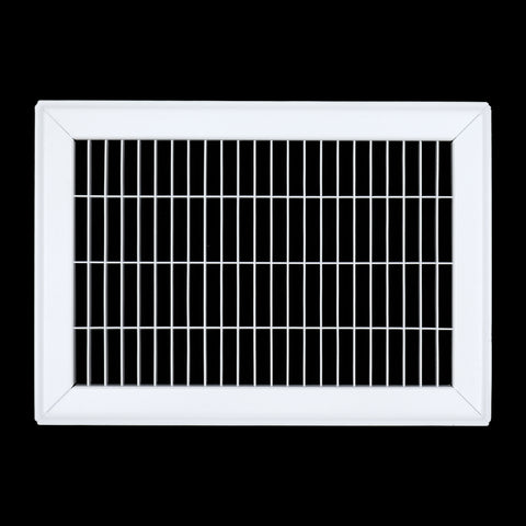 8"x12" White Steel Return Air Floor Grille, Walkable Heavy-Duty Fixed-Blade Vent Cover