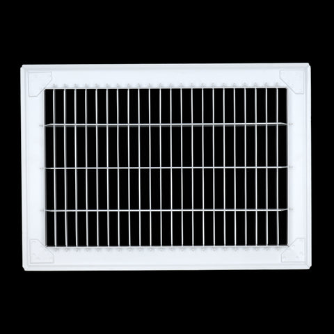 8"x12" White Steel Return Air Floor Grille, Walkable Heavy-Duty Fixed-Blade Vent Cover