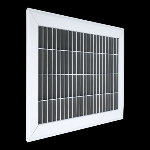 8"x12" White Steel Return Air Floor Grille, Walkable Heavy-Duty Fixed-Blade Vent Cover