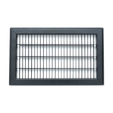 8"x14" Black Steel Return Air Floor Grille, Walkable Heavy-Duty Fixed-Blade Vent Cover