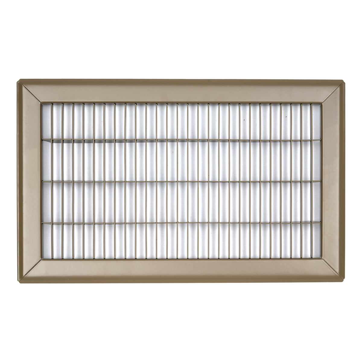 8"x14" Brown Steel Return Air Floor Grille, Walkable Heavy-Duty Fixed-Blade Vent Cover