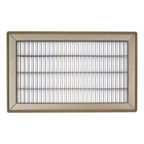 8"x14" Brown Steel Return Air Floor Grille, Walkable Heavy-Duty Fixed-Blade Vent Cover