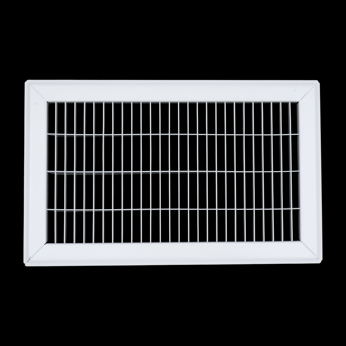 8"x14" White Steel Return Air Floor Grille, Walkable Heavy-Duty Fixed-Blade Vent Cover