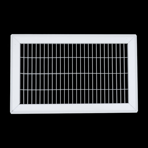 8"x14" White Steel Return Air Floor Grille, Walkable Heavy-Duty Fixed-Blade Vent Cover