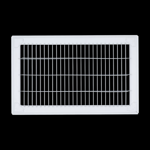 8"x14" White Steel Return Air Floor Grille, Walkable Heavy-Duty Fixed-Blade Vent Cover