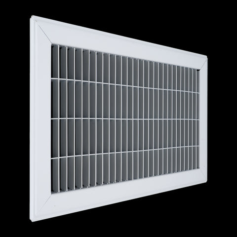 8"x14" White Steel Return Air Floor Grille, Walkable Heavy-Duty Fixed-Blade Vent Cover