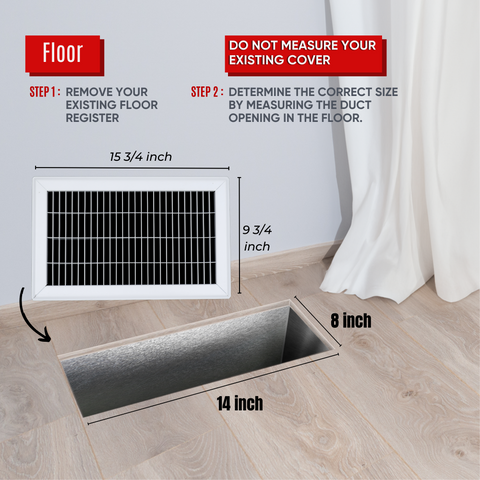 12"x14" White Steel Return Air Floor Grille, Walkable Heavy-Duty Fixed-Blade Vent Cover