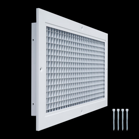 8"x16" White Aluminum Eggcrate Return Air Grille, Low-Noise High-Airflow Rust-Proof Vent Cover