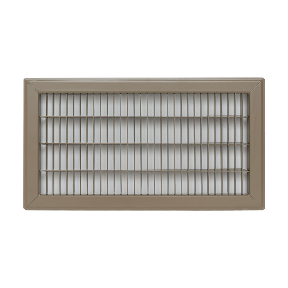 8"x16" Brown Steel Return Air Floor Grille, Walkable Heavy-Duty Fixed-Blade Vent Cover
