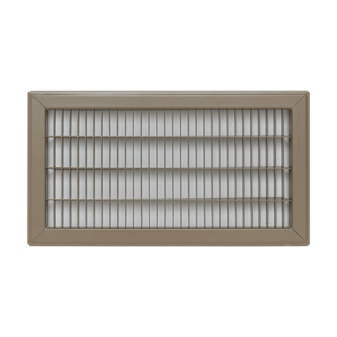 8"x16" Brown Steel Return Air Floor Grille, Walkable Heavy-Duty Fixed-Blade Vent Cover