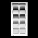 8"x18" White Steel Return Air Grille, High-Airflow HVAC Cold Air Intake for Wall & Ceiling