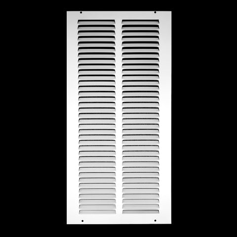 8"x18" White Steel Return Air Grille, High-Airflow HVAC Cold Air Intake for Wall & Ceiling