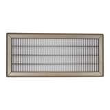 8"x20" Brown Steel Return Air Floor Grille, Walkable Heavy-Duty Fixed-Blade Vent Cover