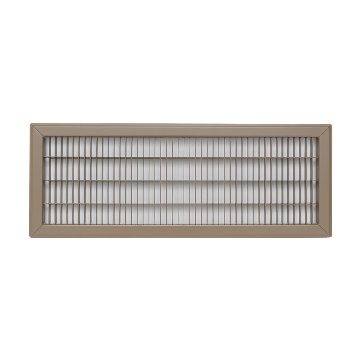 8"x24" Brown Steel Return Air Floor Grille, Walkable Heavy-Duty Fixed-Blade Vent Cover