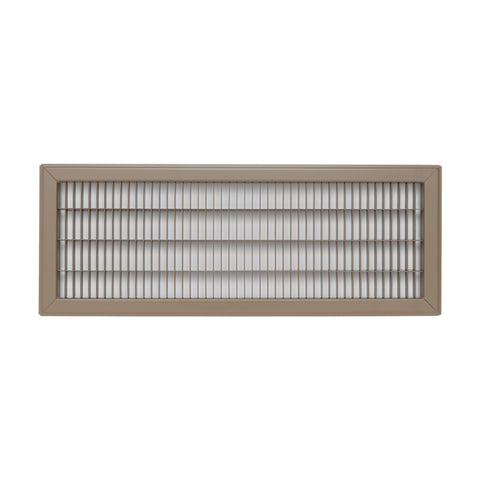 8"x24" Brown Steel Return Air Floor Grille, Walkable Heavy-Duty Fixed-Blade Vent Cover