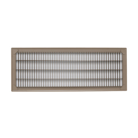 8"x24" Brown Steel Return Air Floor Grille, Walkable Heavy-Duty Fixed-Blade Vent Cover