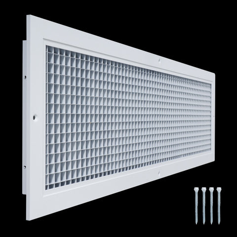 8"x30" White Aluminum Eggcrate Return Air Grille, Low-Noise High-Airflow Rust-Proof Vent Cover