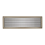 8"x30" Brown Steel Return Air Floor Grille, Walkable Heavy-Duty Fixed-Blade Vent Cover